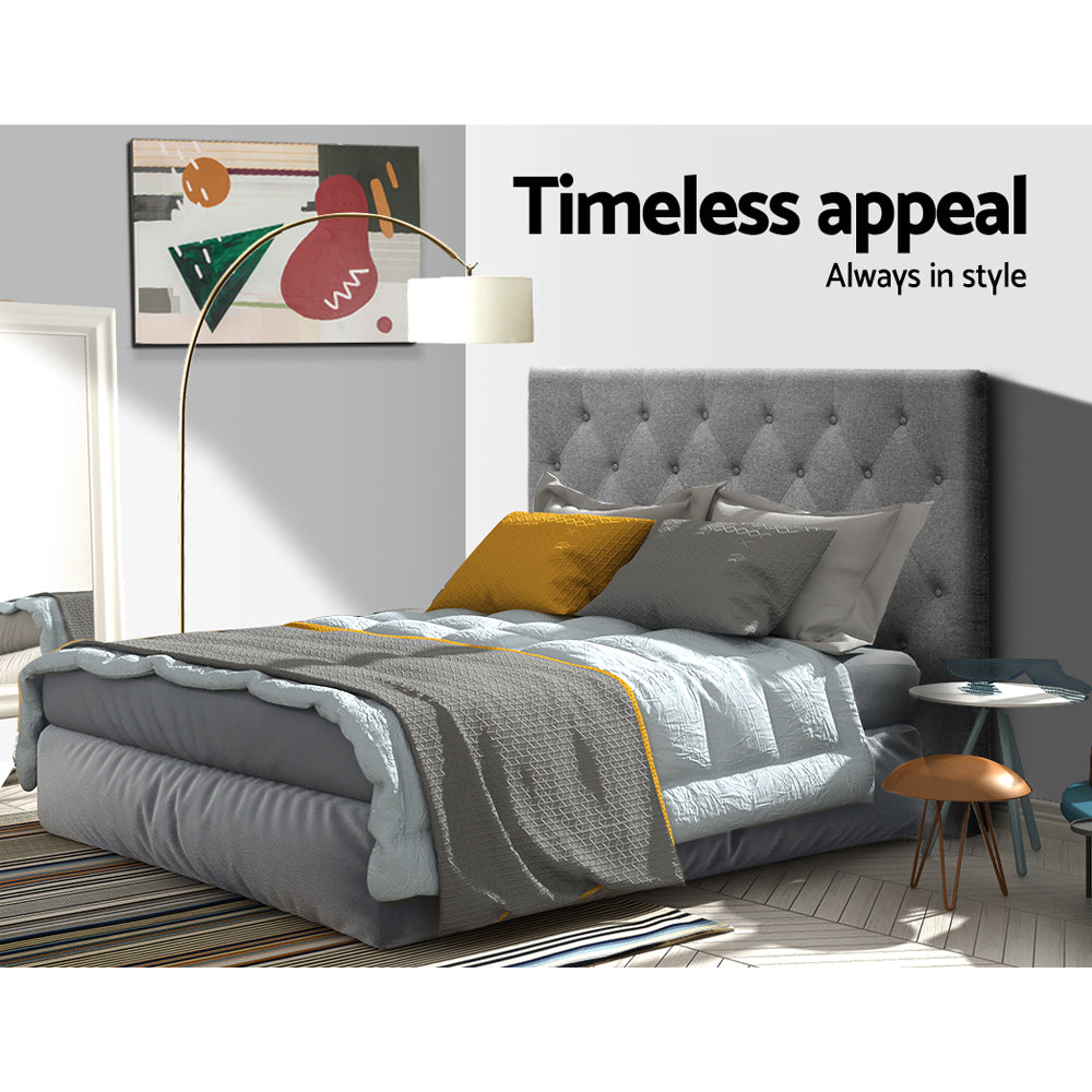Cove Tufted Bed Head – Grey – King Single