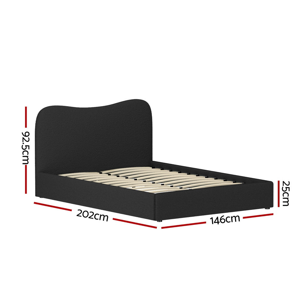 Dara Bouclé Bed Frame – Black – Double