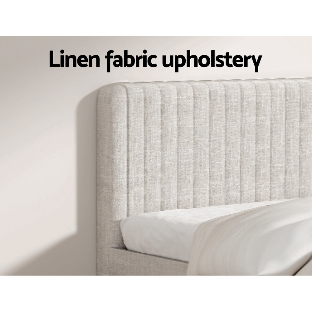 Ammy Bed Frame & Mattress Set – Linen – King