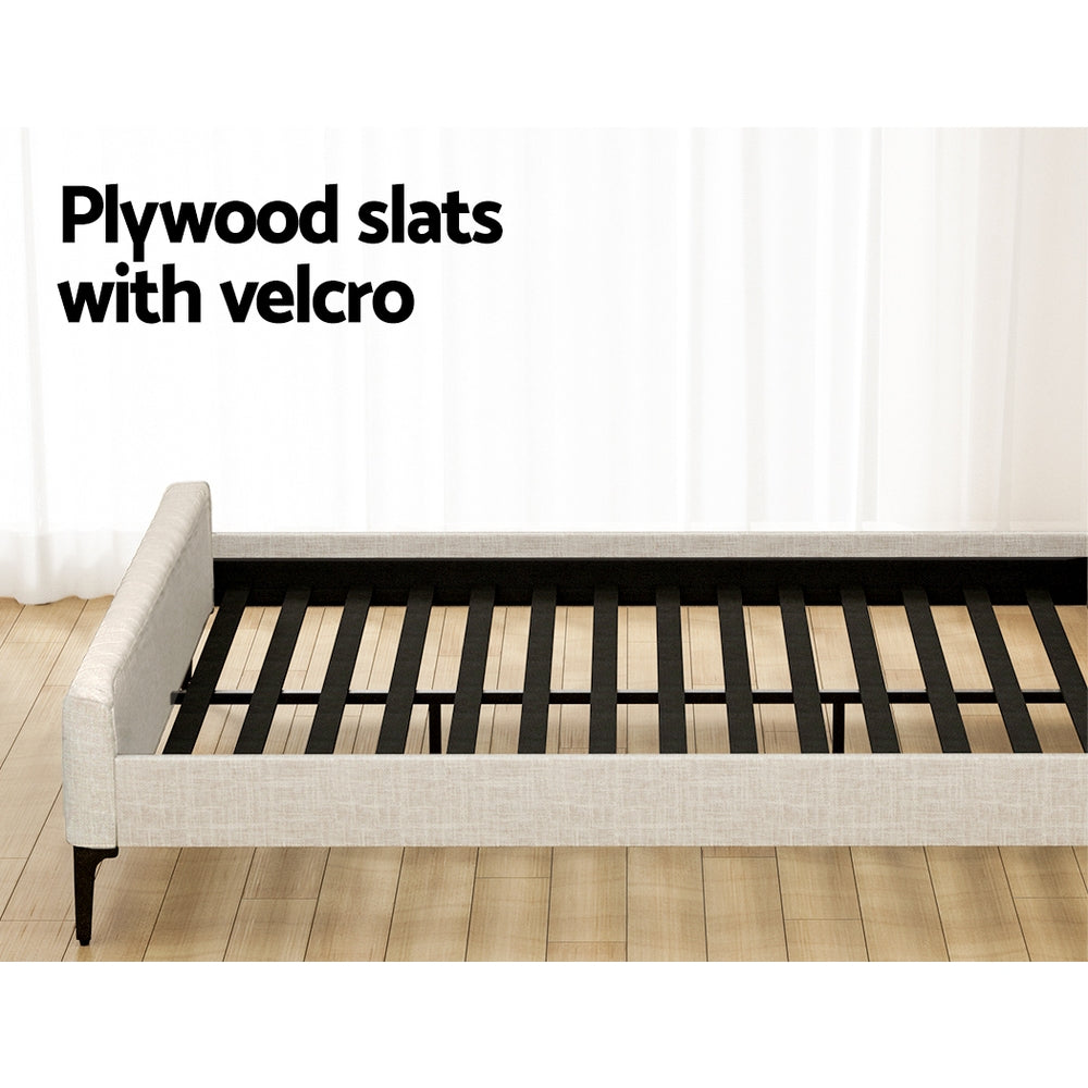 Ammy Bed Frame & Mattress Set – Linen – King