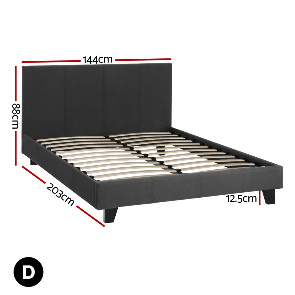 Neo Bed Frame & Mattress Set – Charcoal – Double