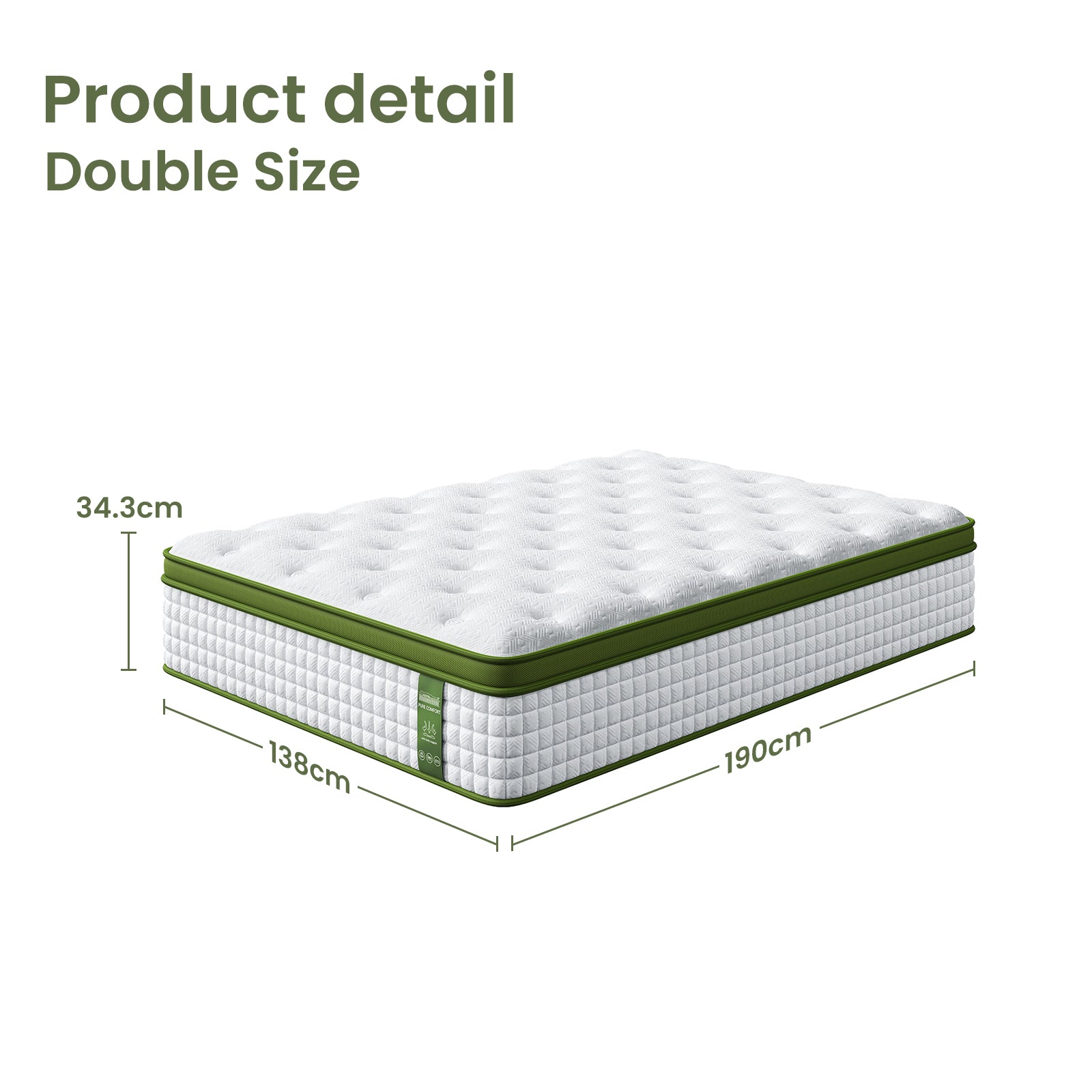 Neo Bed Frame & Mattress Set – Charcoal – Double