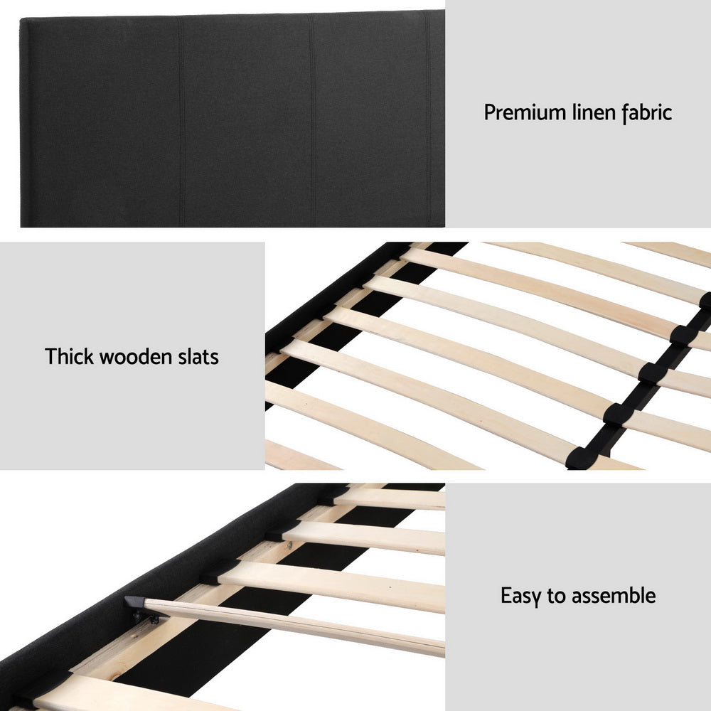 Neo Bed Frame & Mattress Set – Charcoal – Double