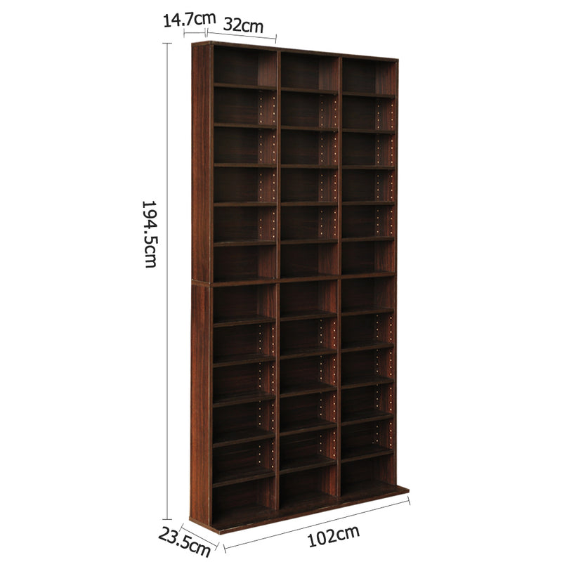 Bookshelf CD Storage Rack – Walnut