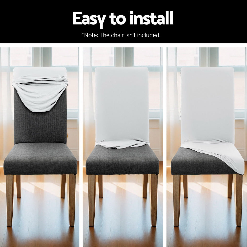 Marino Dining Chair Covers – White – Set of 4