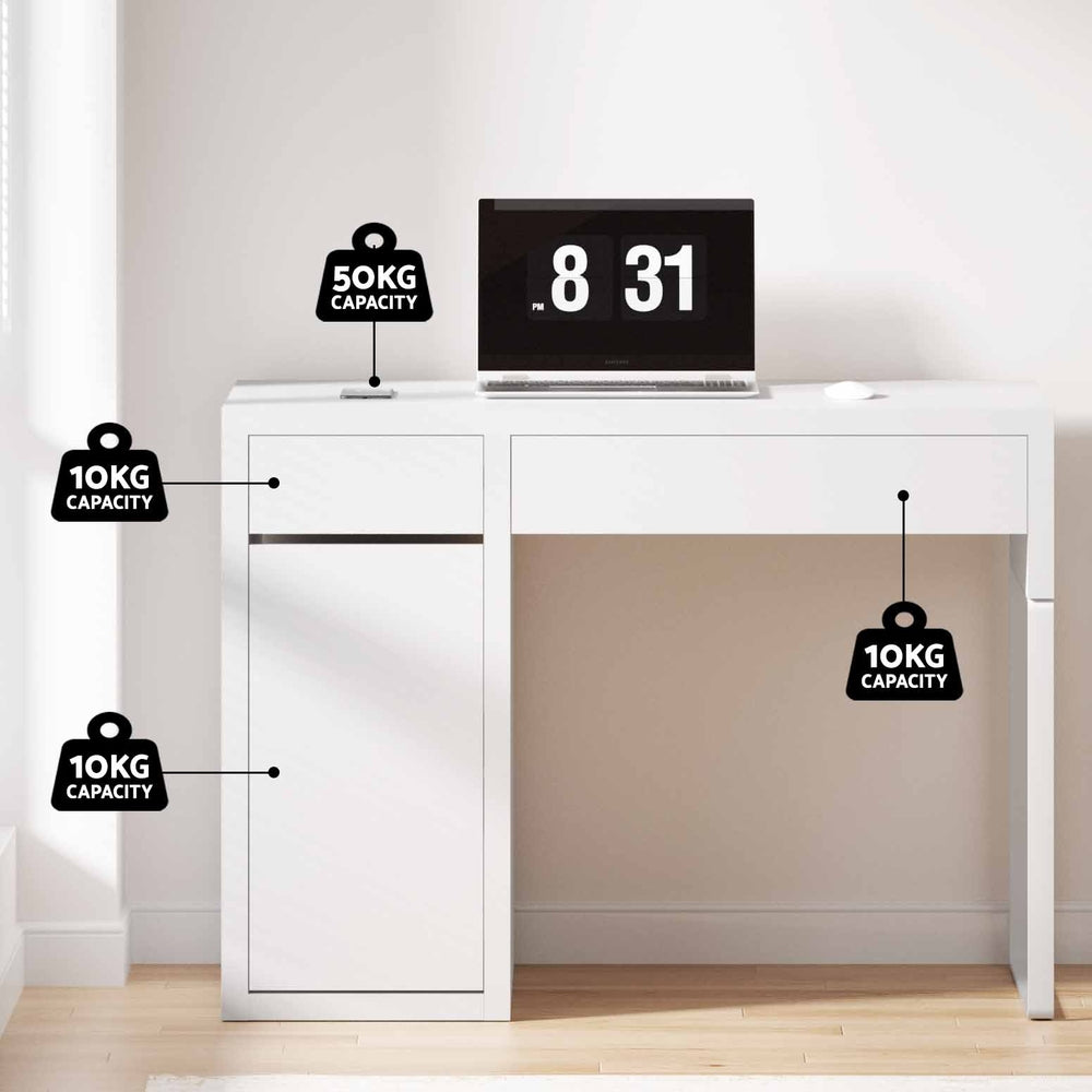 Serano Computer Desk – White – 105 cm