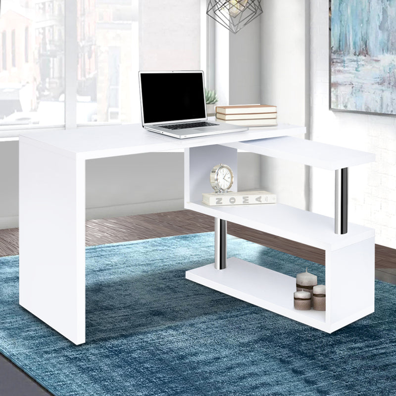 L-Shape Computer Desk - White