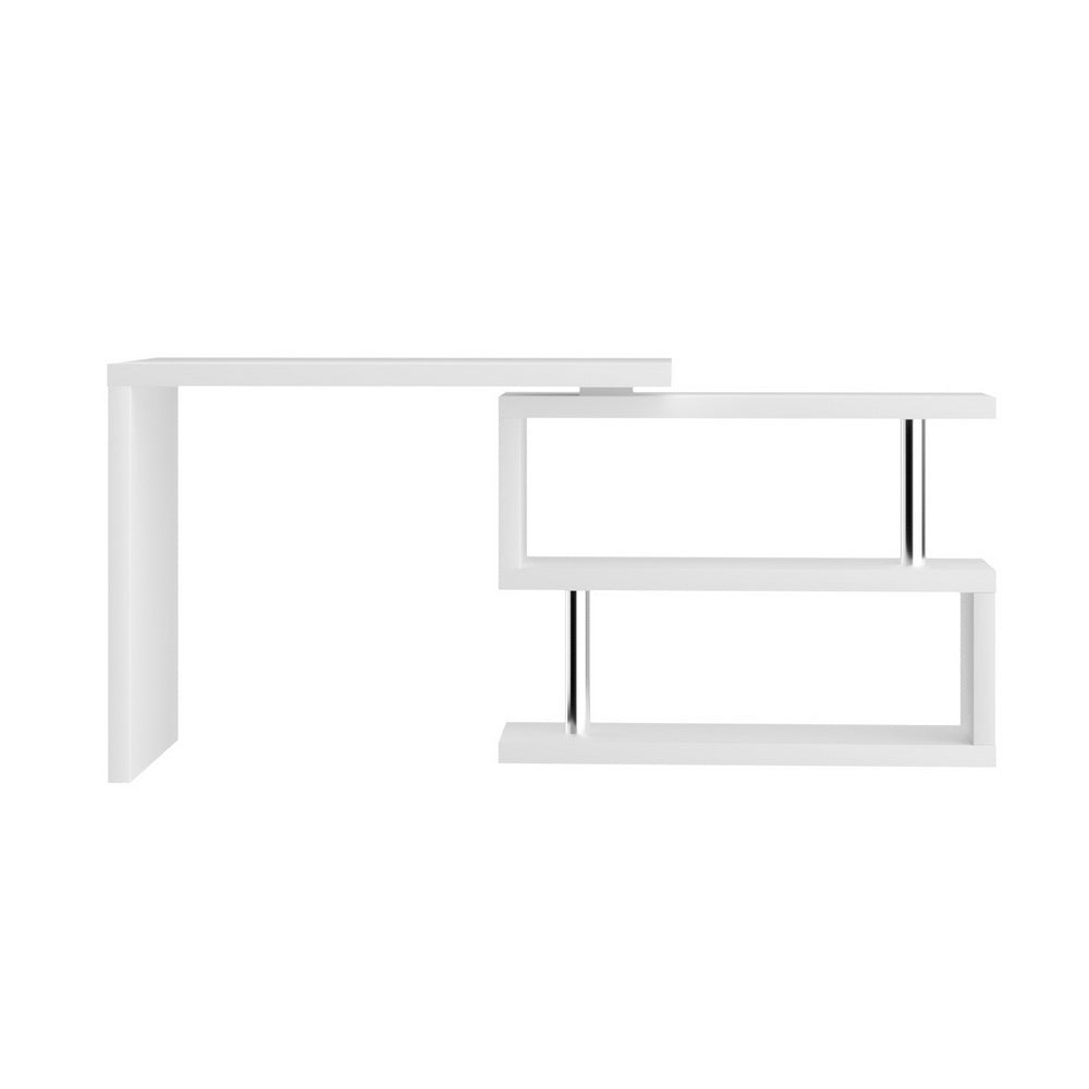 Alderon L-Shape Computer Desk – White – Standard