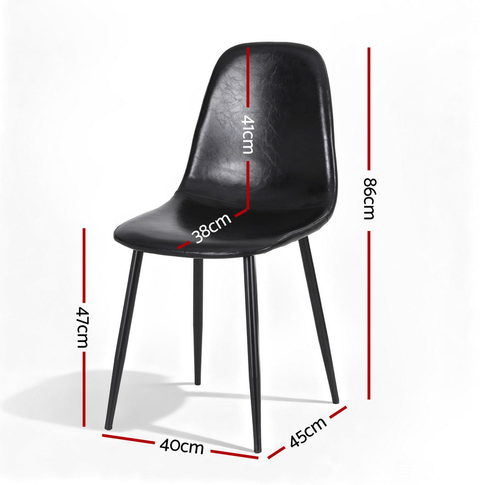 Cove Retro Dining Chairs – Black – Set of 2