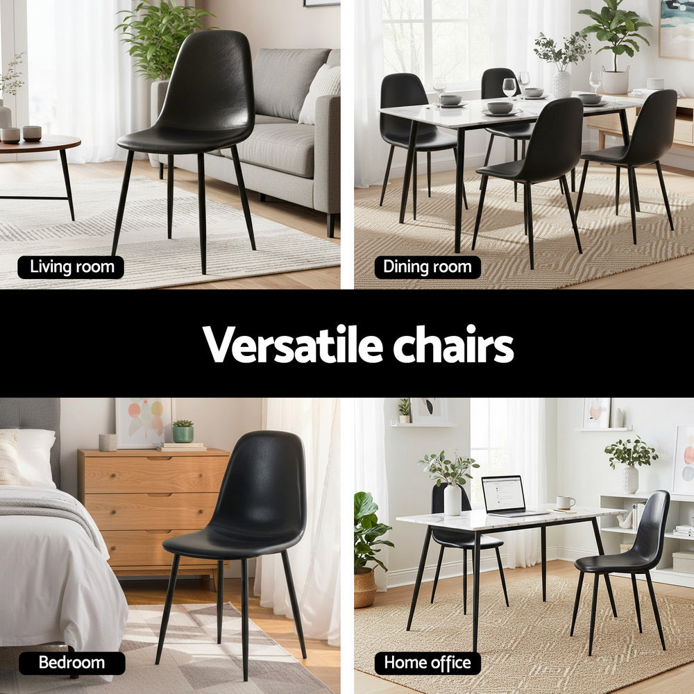 Cove Retro Dining Chairs – Black – Set of 2