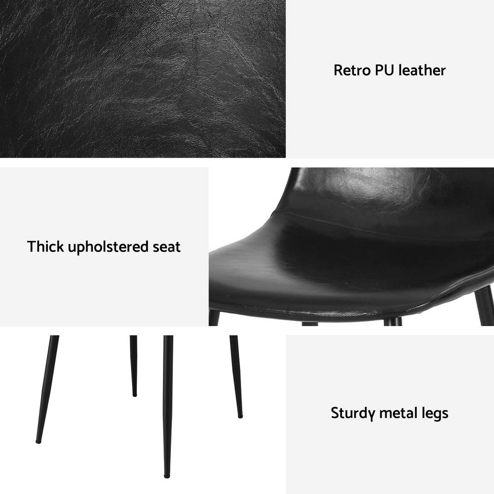 Cove Retro Dining Chairs – Black – Set of 2