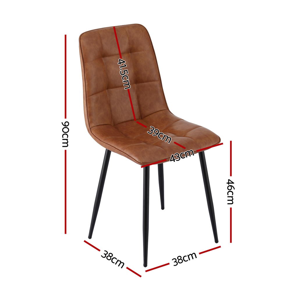 Arlo Retro Dining Chairs – Brown – Set of 4