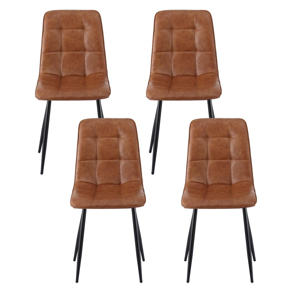 Arlo Retro Dining Chairs – Brown – Set of 4