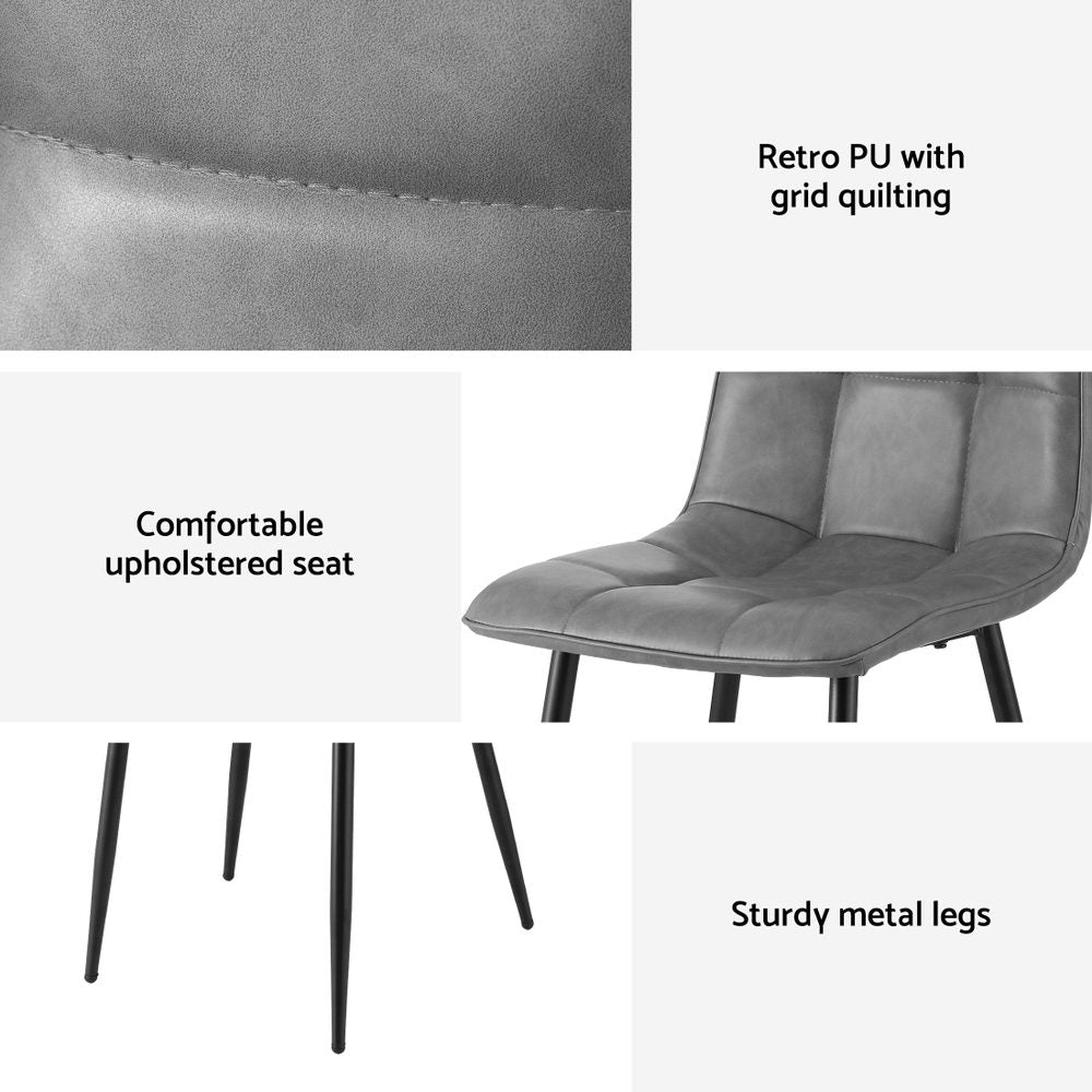 Haven Retro Dining Chairs – Grey – Set of 4
