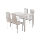 5 x Dining Chairs & Table Set – White
