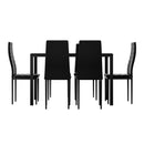 6 x Dining Chairs & Table Set – Black