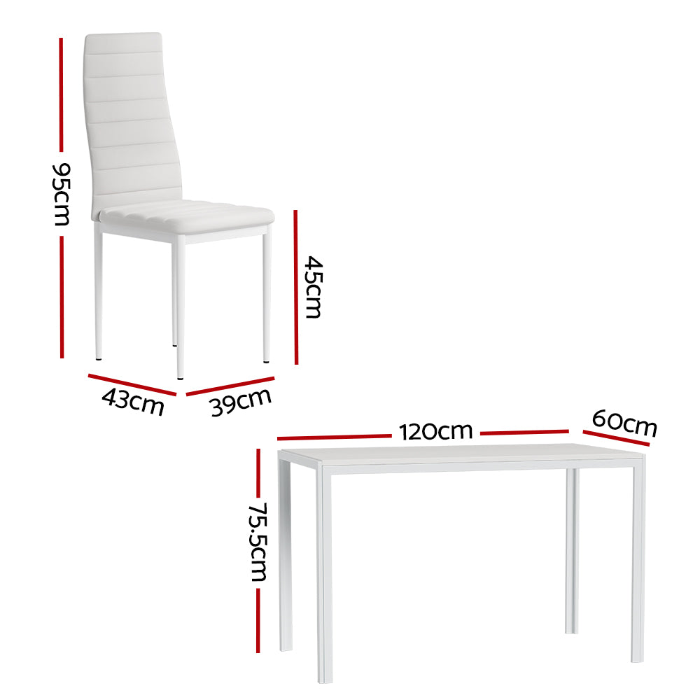 Meridian Dining Set – White – 6 Seats