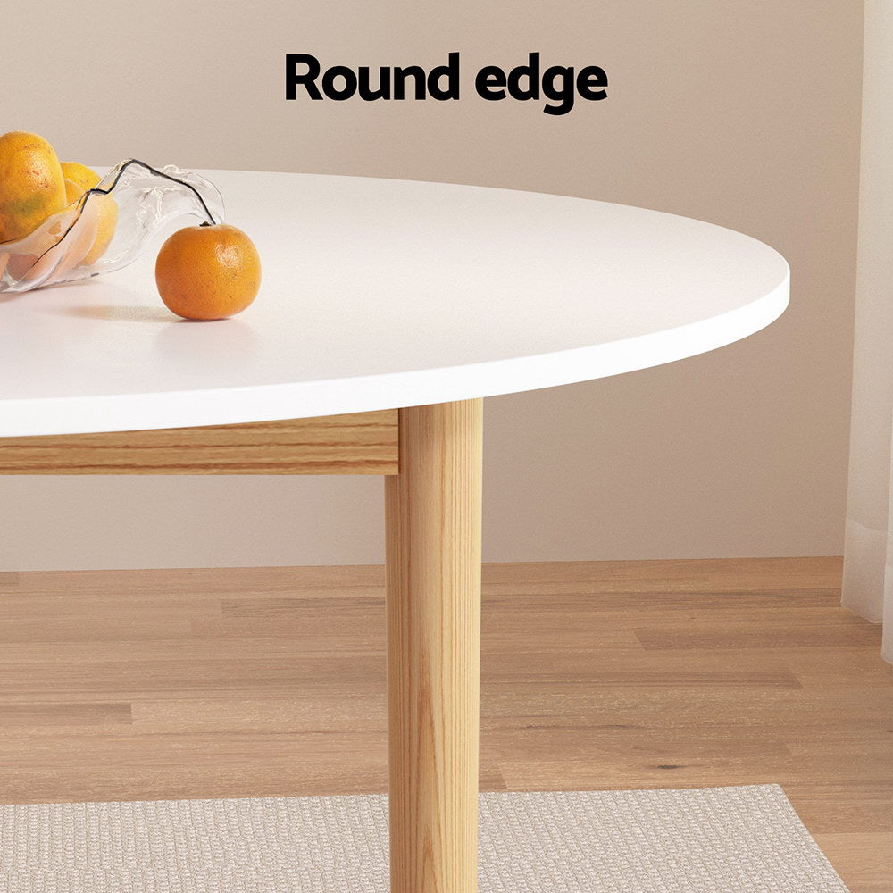 Demi Round Dining Table – White – 108 cm
