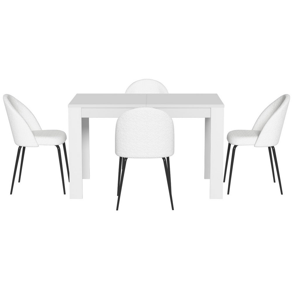 Haven Dining Set – White – 4 Seats