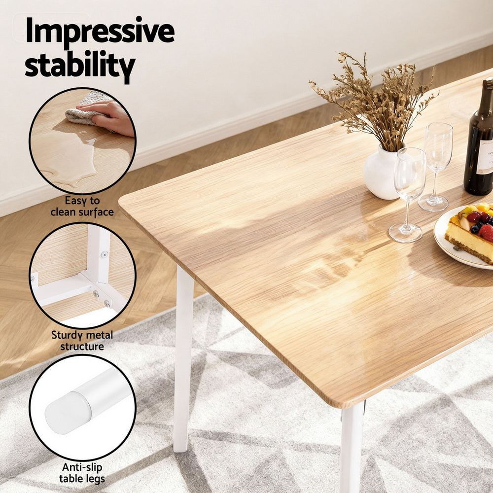 Benson Dining Set – White & Natural – 4 Piece