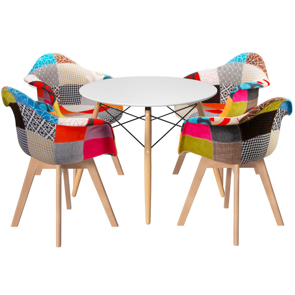 Cove 1 Dining Table and 4 Chairs Set DSW White