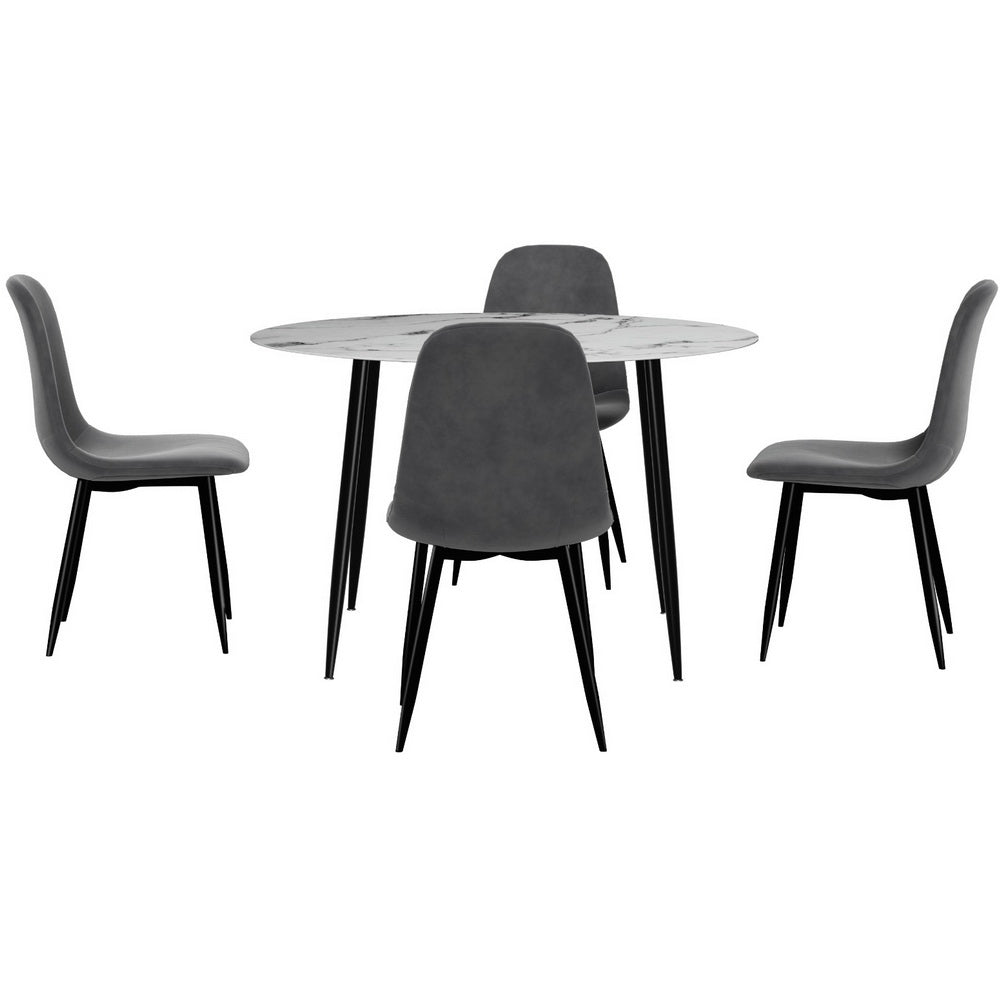 Rowan Dining Table & Chair Set – Grey – 5 Piece