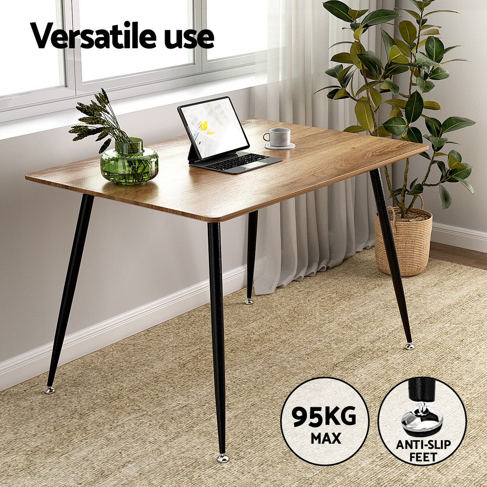 Caleb Rectangle Dining Set – Brown & Black – 4 Seats