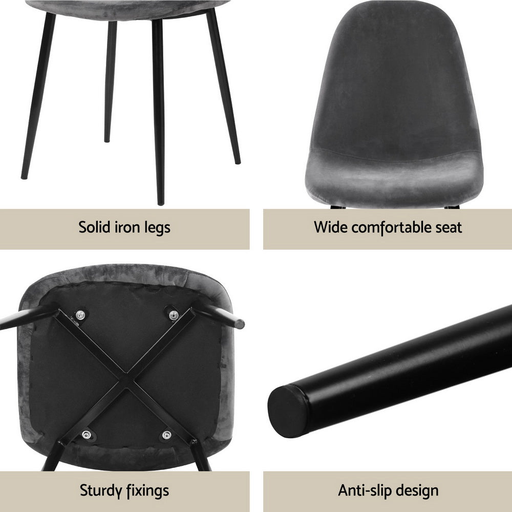Arlo Dining Table & Chair Set – Grey – 5 Piece