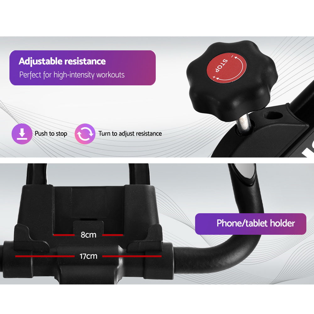 Velocity Adjustable Spin Exercise Bike – Black – 10kg Flywheel