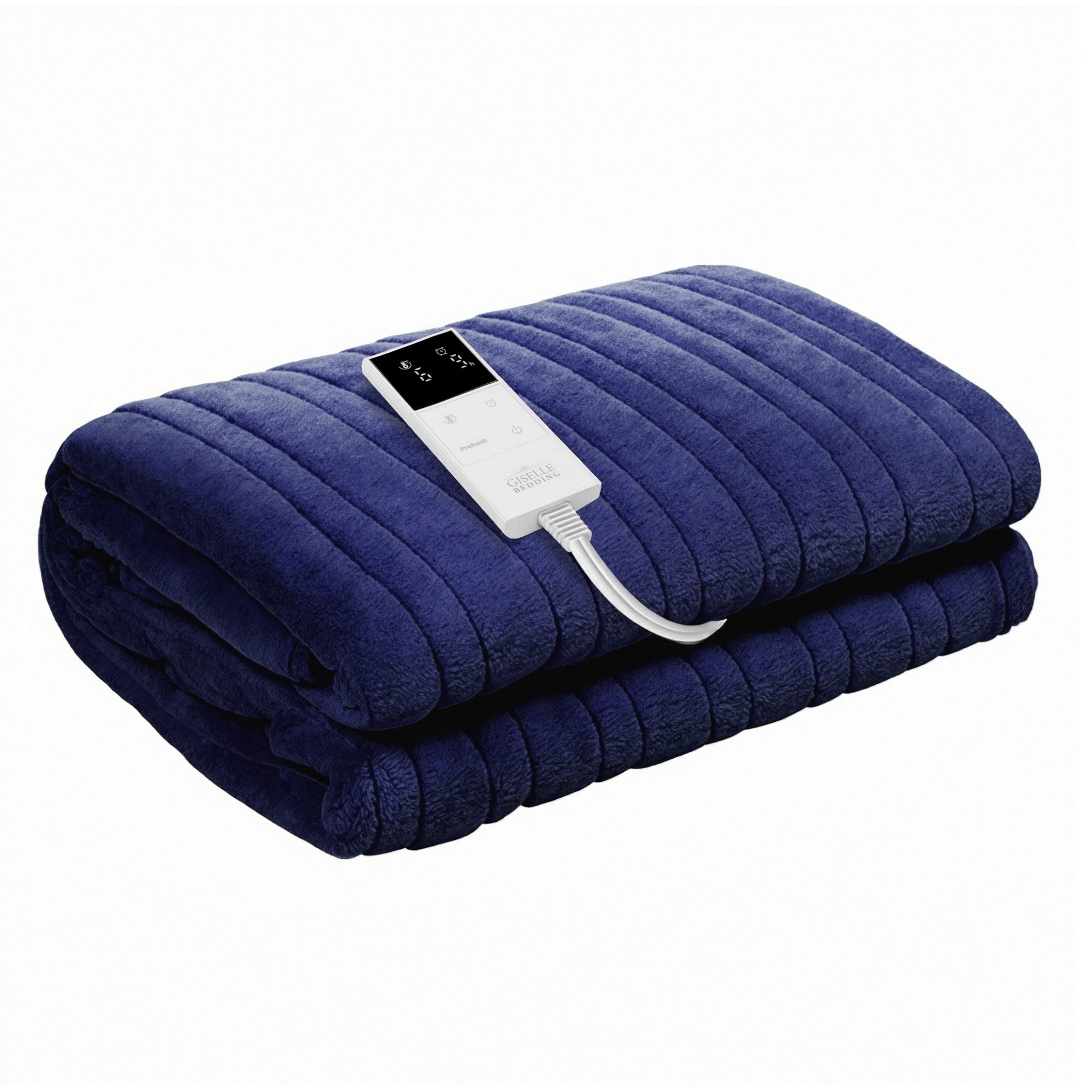 Serano Electric Throw Rug – Navy Blue – Double