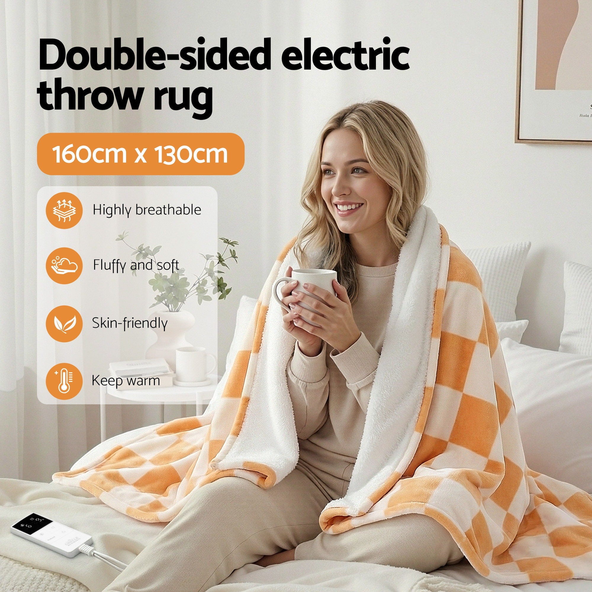 Giselle Electric Throw Blanket – Yellow – Standard