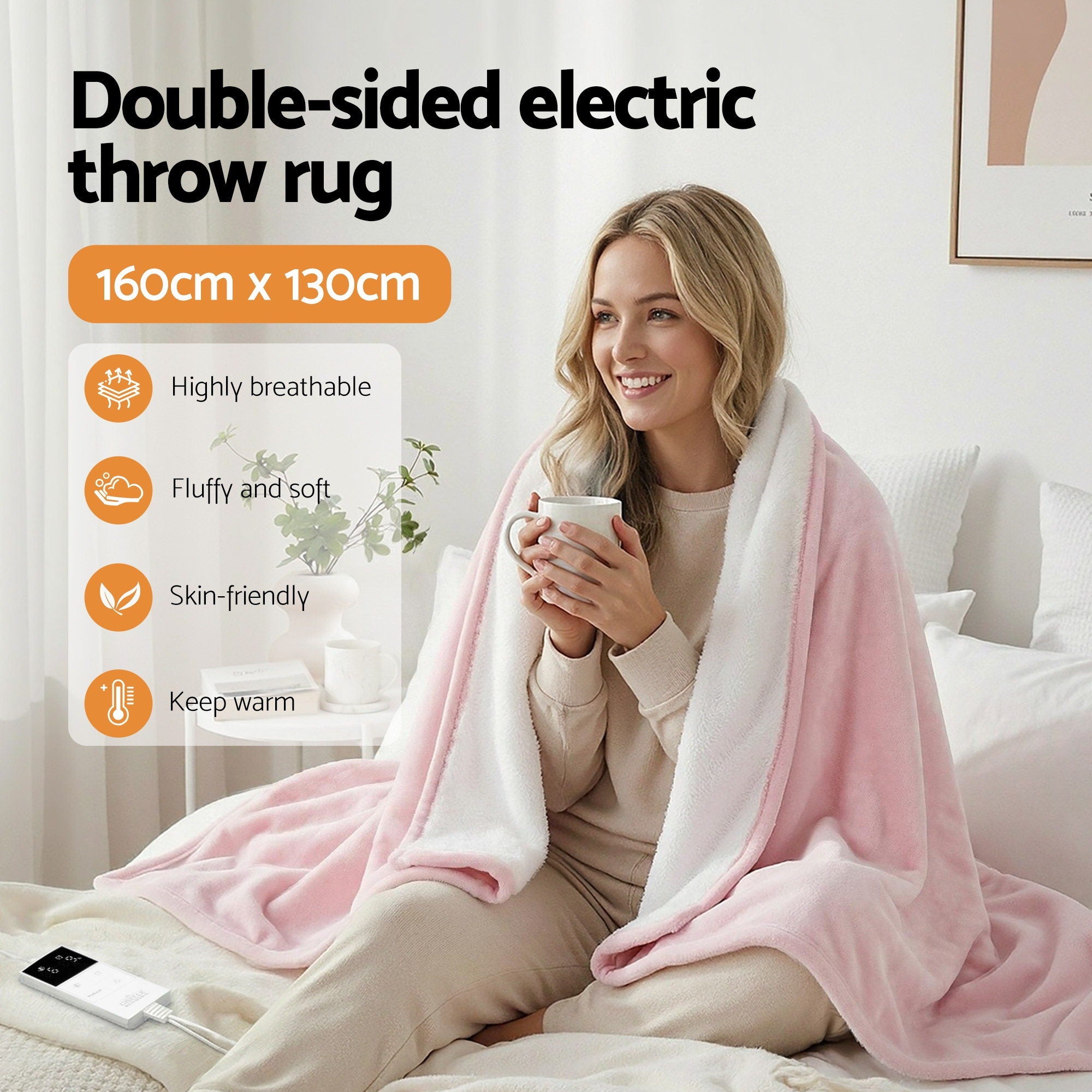 Giselle Electric Throw Blanket – Pink – Standard