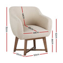 Fabric Tub Lounge Armchair - Beige