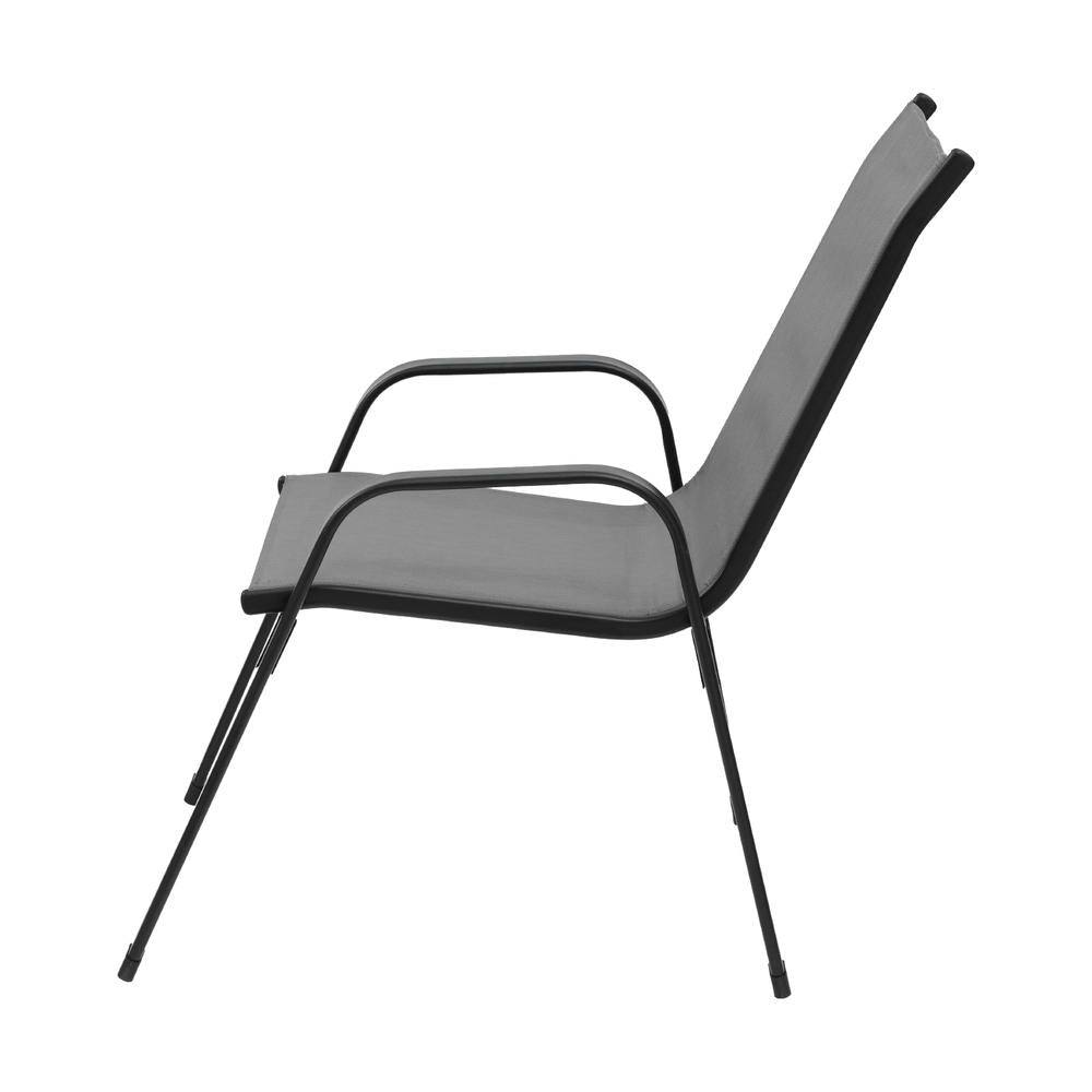 Arlo Outdoor Stackable Chairs – Grey – Set of 6
