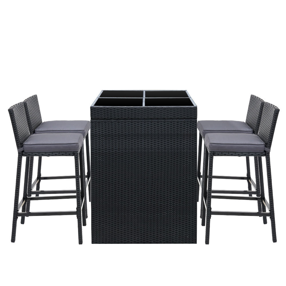 Nova Outdoor Bar Set – Black – 5 Piece