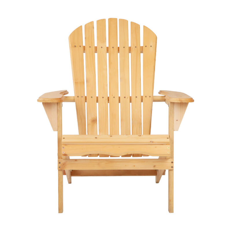 Wooden Adirondack Outdoor Chair - Natural