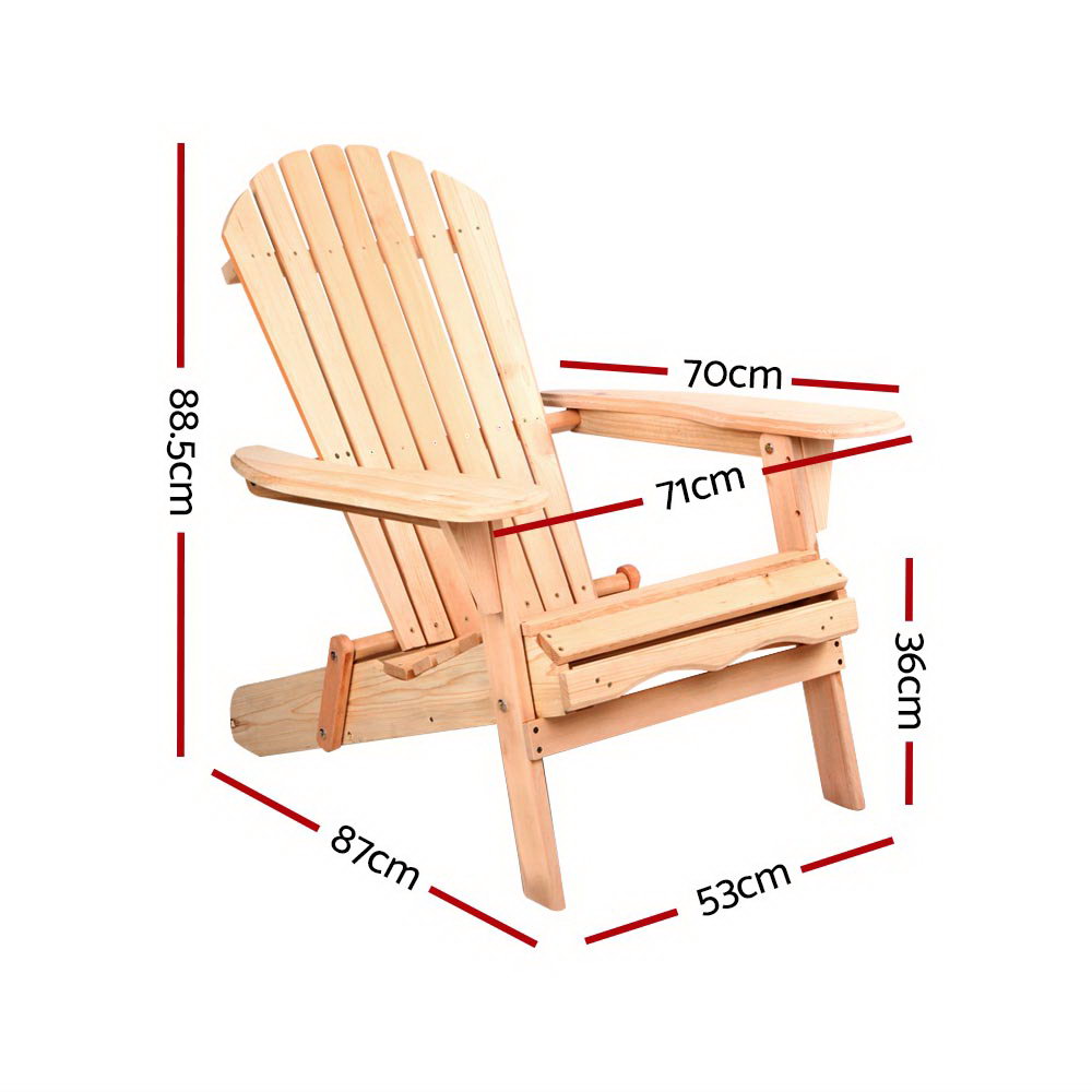 Hampton Adirondack Chairs – Natural – Set of 2