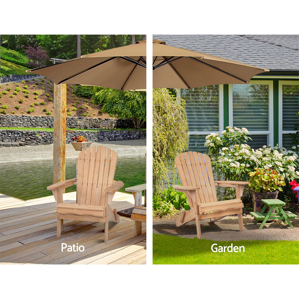 Hampton Adirondack Chairs – Natural – Set of 2
