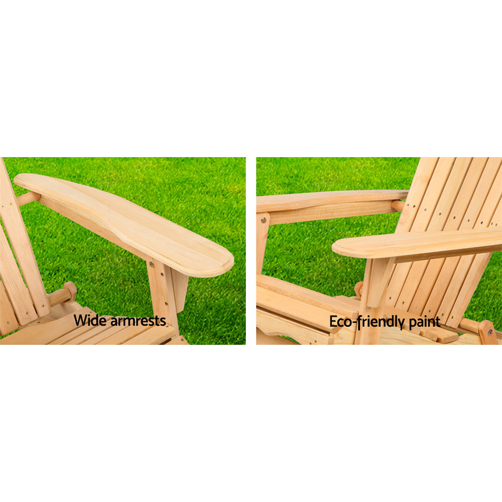 Hampton Adirondack Chairs – Natural – Set of 2