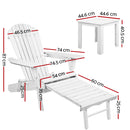 3 PC - Outdoor Table and Chairs - White