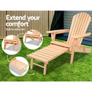 Wooden Adirondack Outdoor Sun Lounge - Natural Color