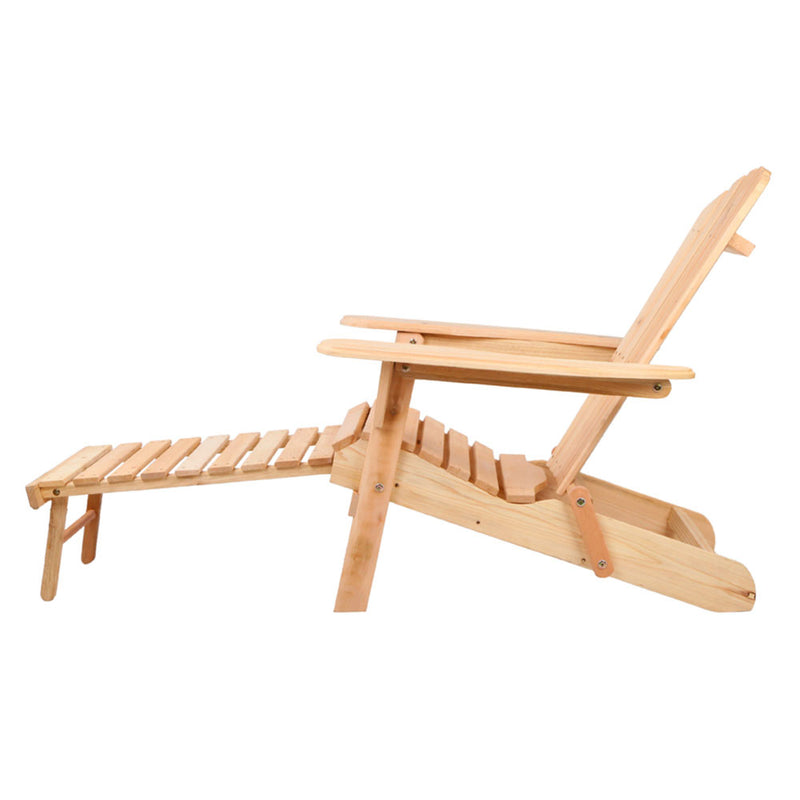 2 PC Adirondack Outdoor Chairs - Natural