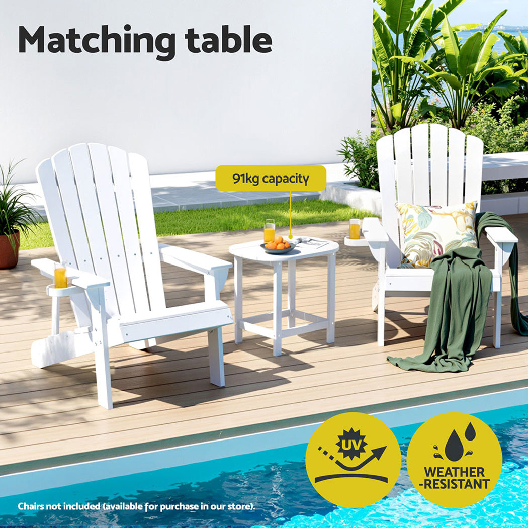 Marine Outdoor Side Table – White – HDPE