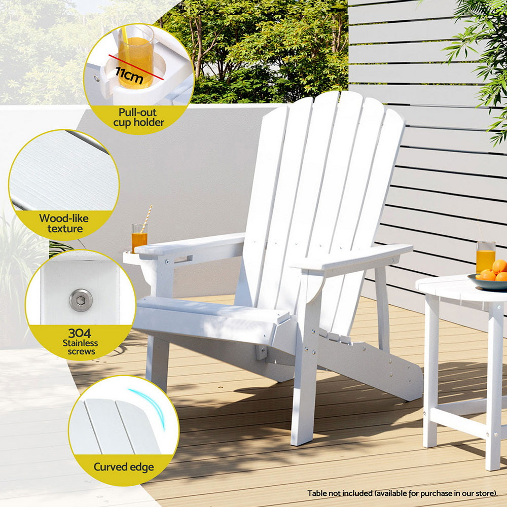 Shoreline Adirondack Chair – White – HDPE