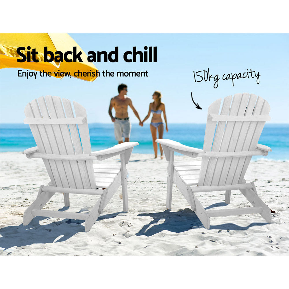 Nara Foldable Beach Chair – White
