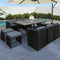 11-Piece Wicker Outdoor Dining Set - Black