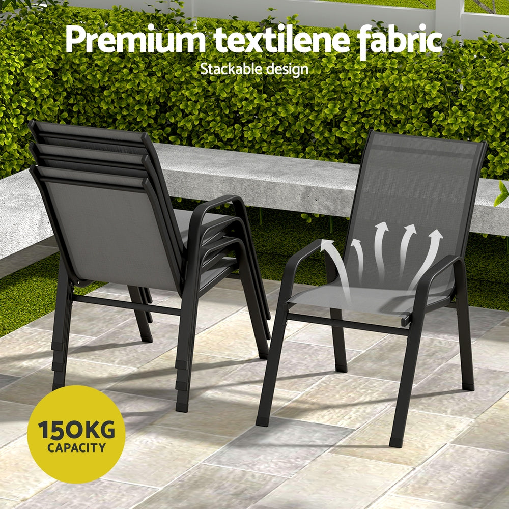 Linden Outdoor Dining Set – Grey – 7 Piece