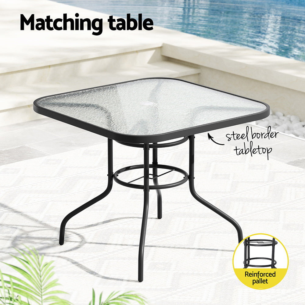 Compact Stackable Dining Set – Black – 5 Piece