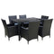 Gardeon Outdoor Dining Set 7 Piece Wicker Lounge Setting Black