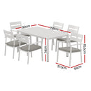 7-Piece Outdoor Dining Set – Aluminium Table & Chairs, White